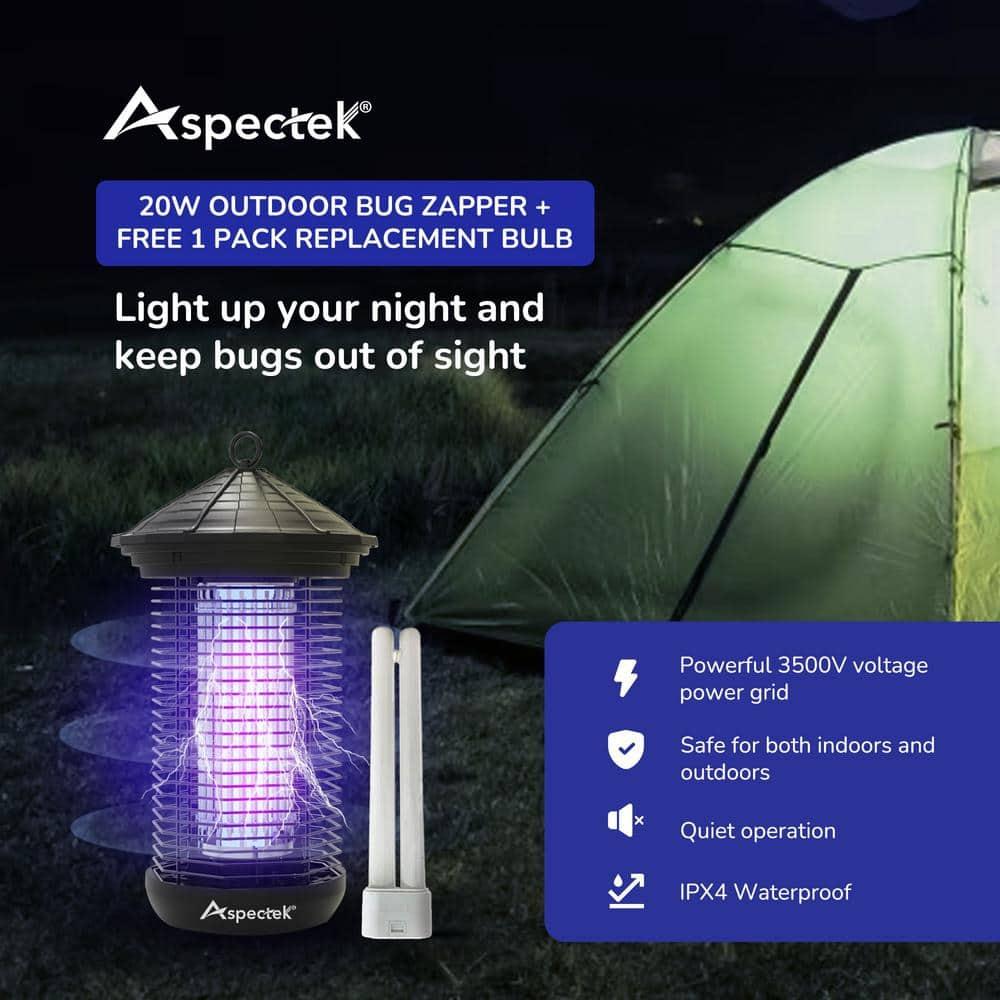 Aspectek 20W Electric Light Bug Zapper and UV Light Fly Killer with Replacement Bulbs for Insects
