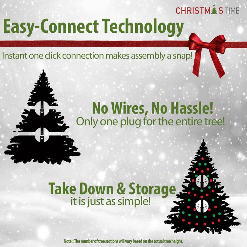 Christmas Time 5.0-Foot Frosted Fir Flocked Slim Christmas Tree, No Lights, CT-FF050-NLFL