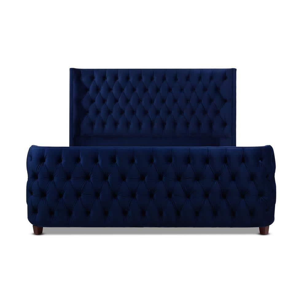 Jennifer Taylor Home Brooklyn Tufted Bed, King, Navy Blue