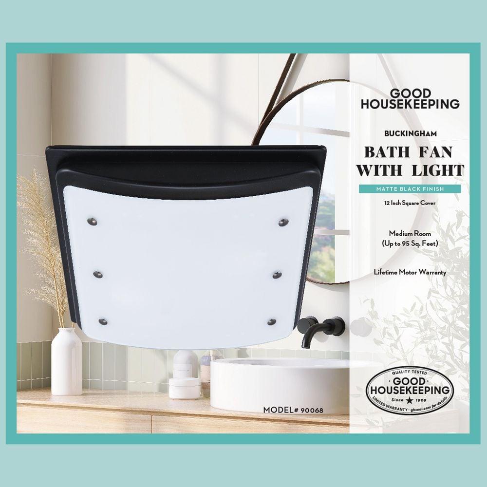 Buckingham 100 CFM 2.0 Sones Decorative Bathroom Ventilation Exhaust Fan with Light & Night-Light