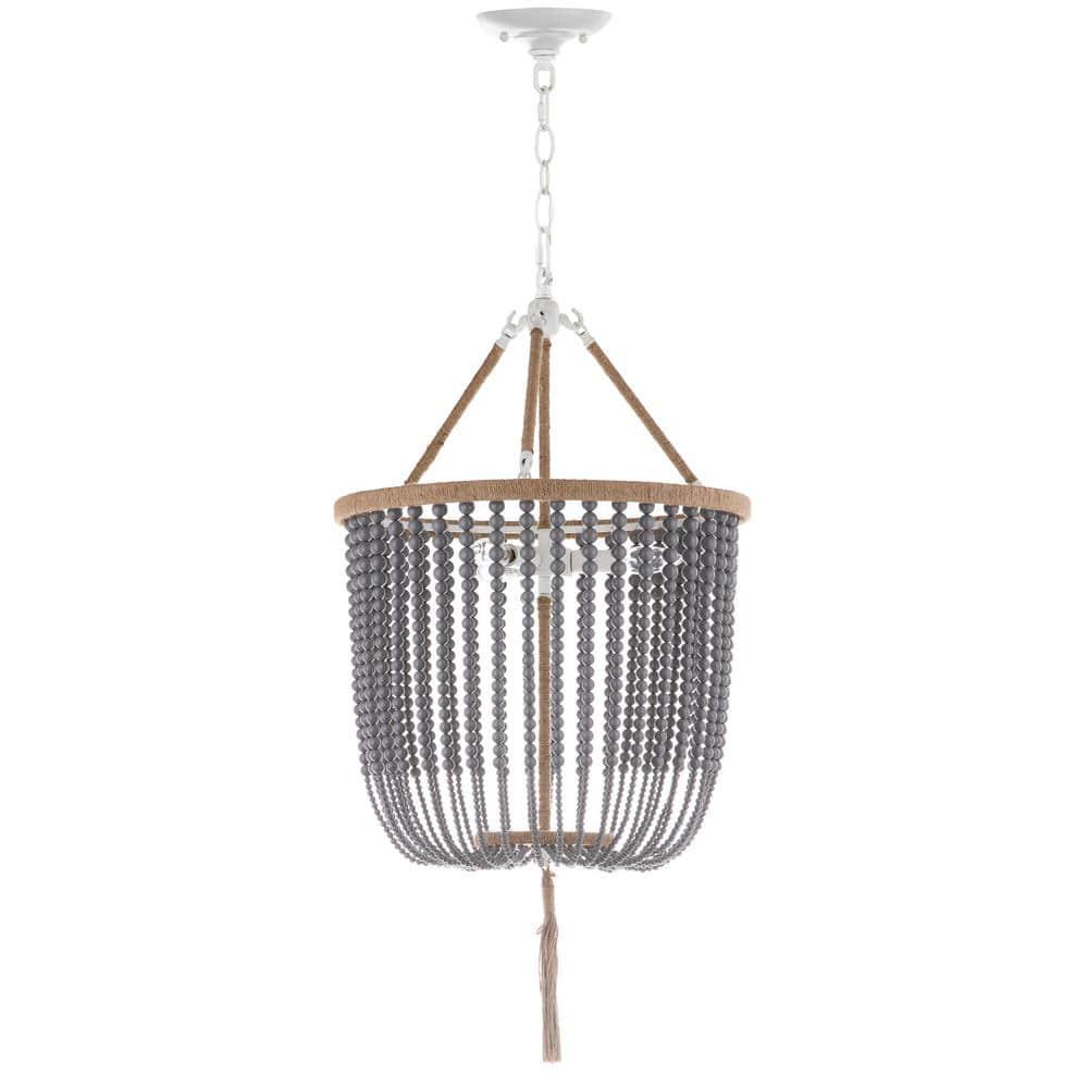 Angie Beads Pendant Lamp - LIT4476 - Grey - Safavieh