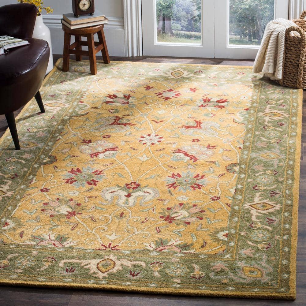Antiquity AT21 Hand Tufted Indoor Area Rug - Gold - 8'3"x11' - Safavieh