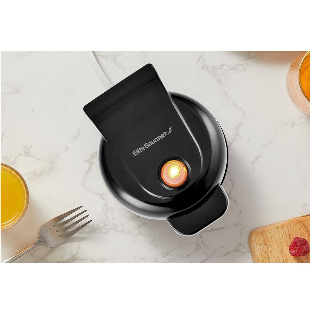 Elite Gourmet Mini Waffle Maker, Black