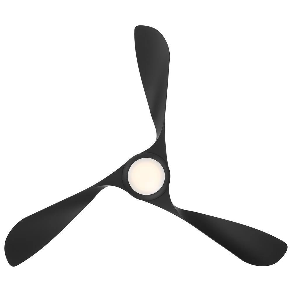 54" Swirl 3 - Blade Outdoor LED Smart Propeller Ceiling Fan with Remote Control and Light Kit Included