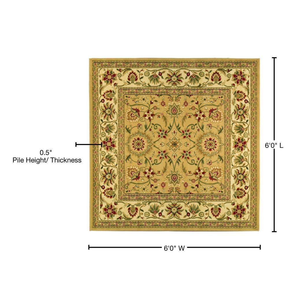 Lyndhurst LNH212 Power Loomed Area Rug - Beige/Ivory - 6'x6' - Safavieh