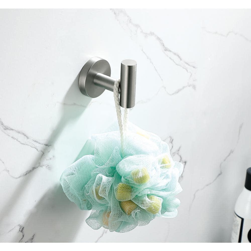 maiguoone A4BK-801 Bathroom Stainless Steel Towel Hooks Wall Mounted 4-Pack