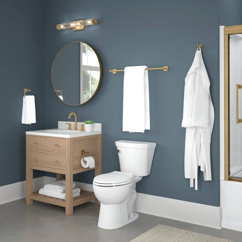 Franklin Brass Nash 4-Piece Bath Hardware Set 18" Towel Bar w/ Extender Toilet Paper Holder Towel Holder Towel Hook NASH64-SG