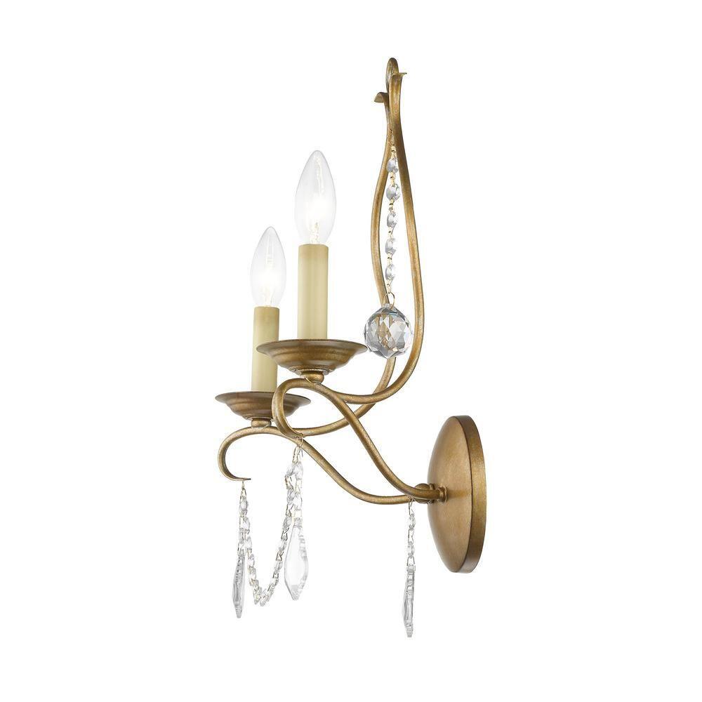 Livex Lighting Chesterfield 2 - Light Wall Light in  Antique Gold Leaf