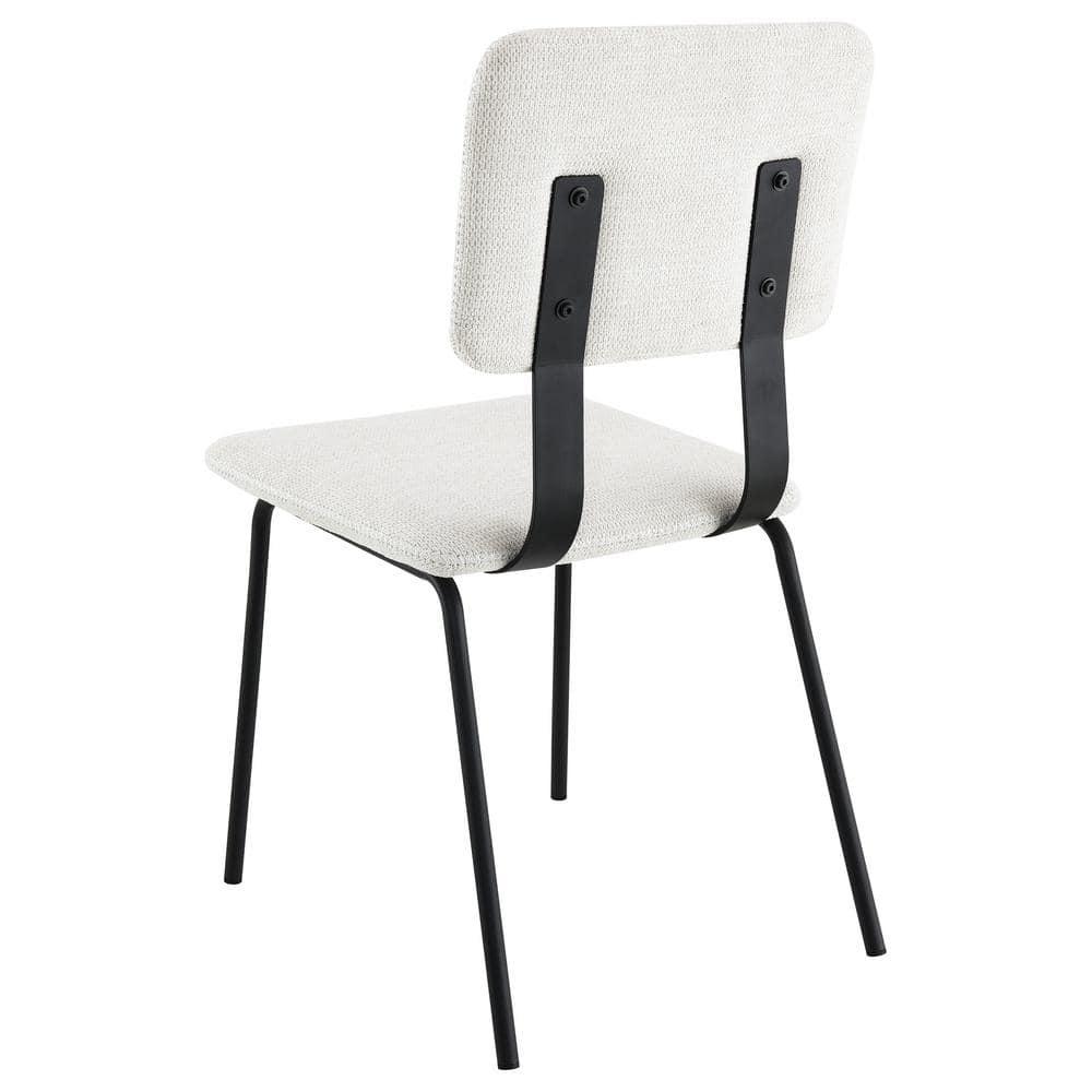 Coaster Calla Contemporary Fabric Upholstered Dining Side Chair in White