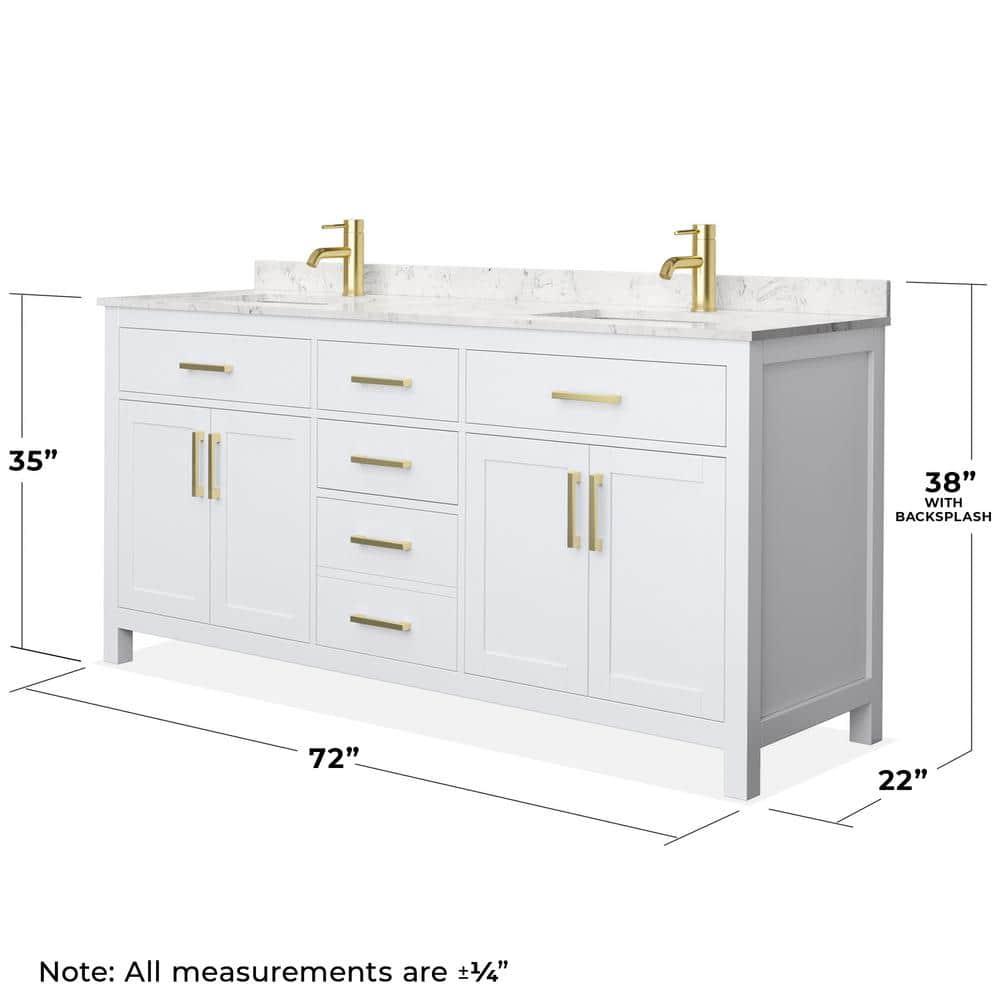 Beckett 72" Freestanding Double Bathroom Vanity with Cultured Marble Top