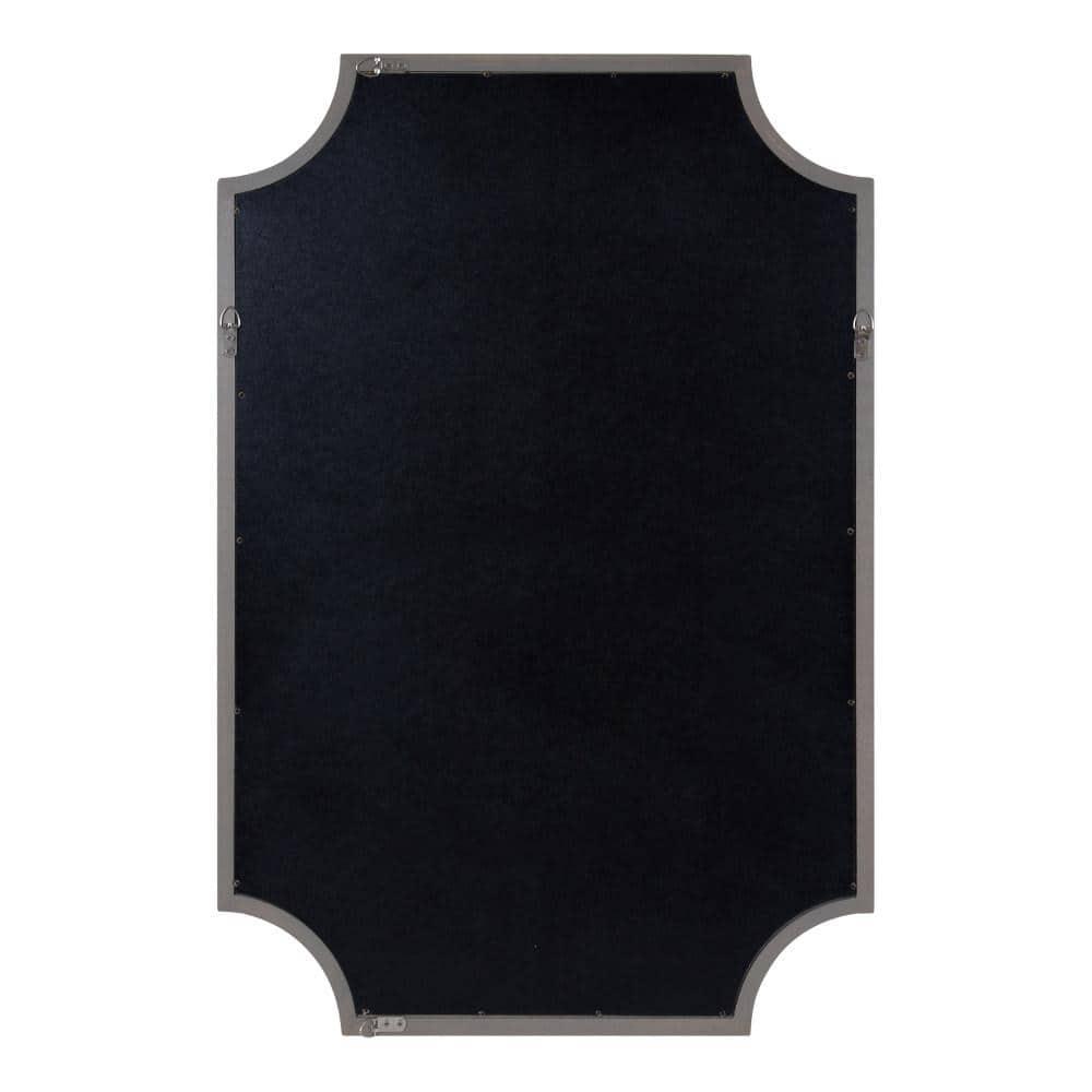 Kate and Laurel Hogan Scalloped MDF Scallop Mirror, 24x36, Silver