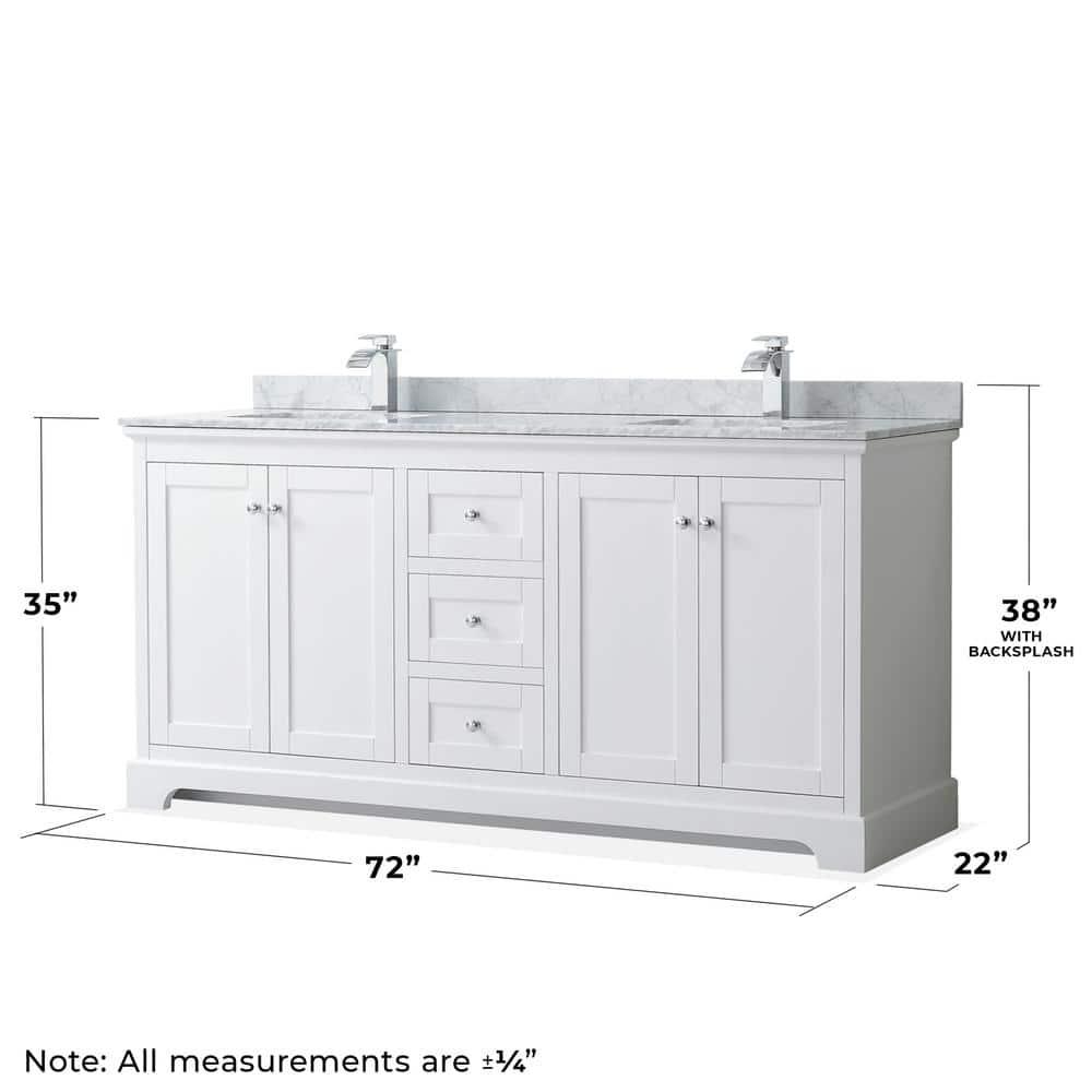 Avery 72'' Double Bathroom Vanity with Stone Top