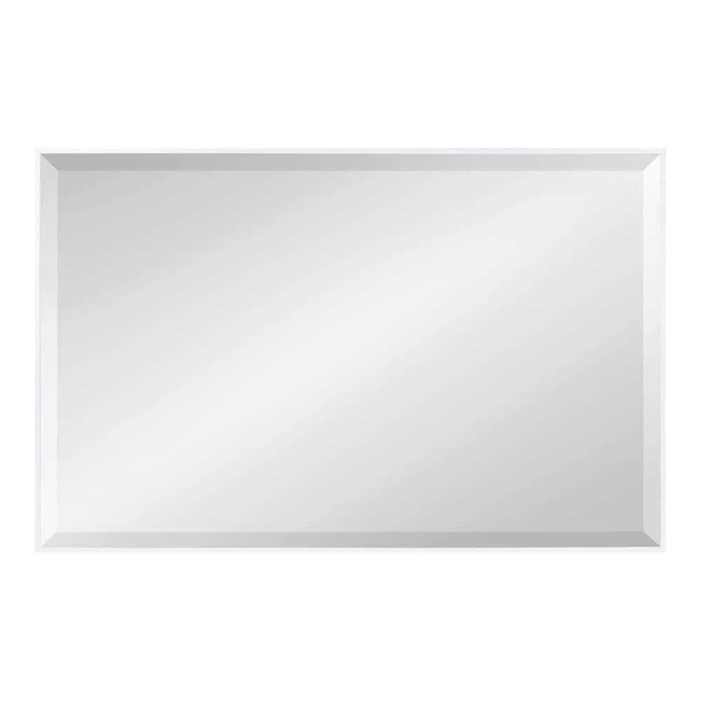 24.7" x 36.7" Rhodes Rectangle Wall Mirror White - Kate & Laurel All Things Decor: Modern, Beveled, Easy to Hang