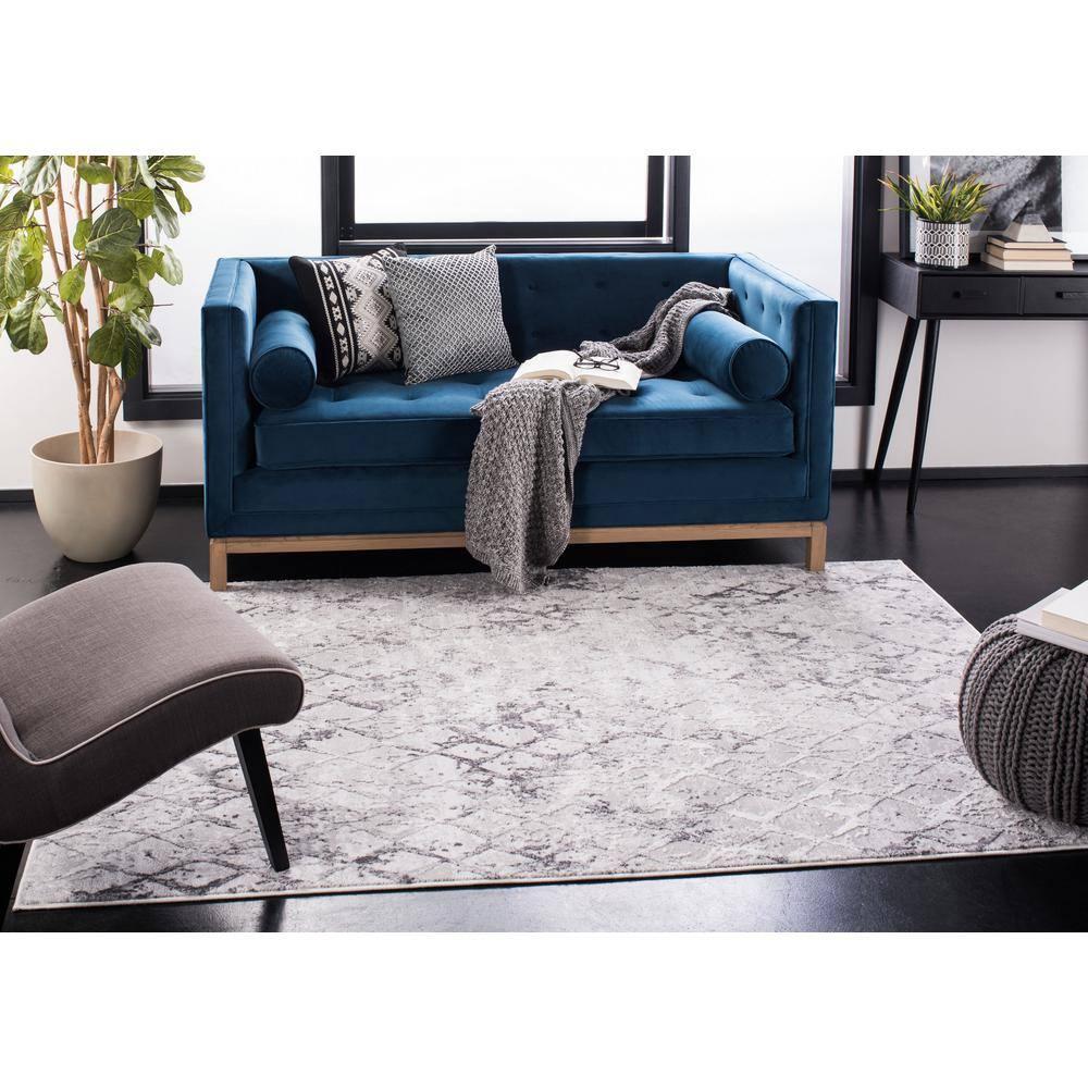 Amelia ALA783 Power Loomed Area Rug  - Grey/Light Grey - 5'3"x7'6" - Safavieh.