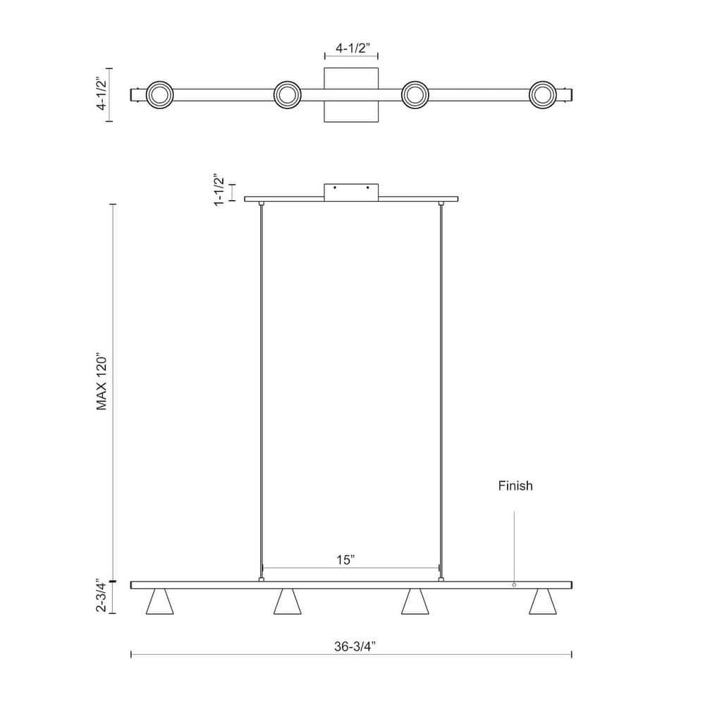 Dune Series Brushed Nickel Linear LED Pendant Light