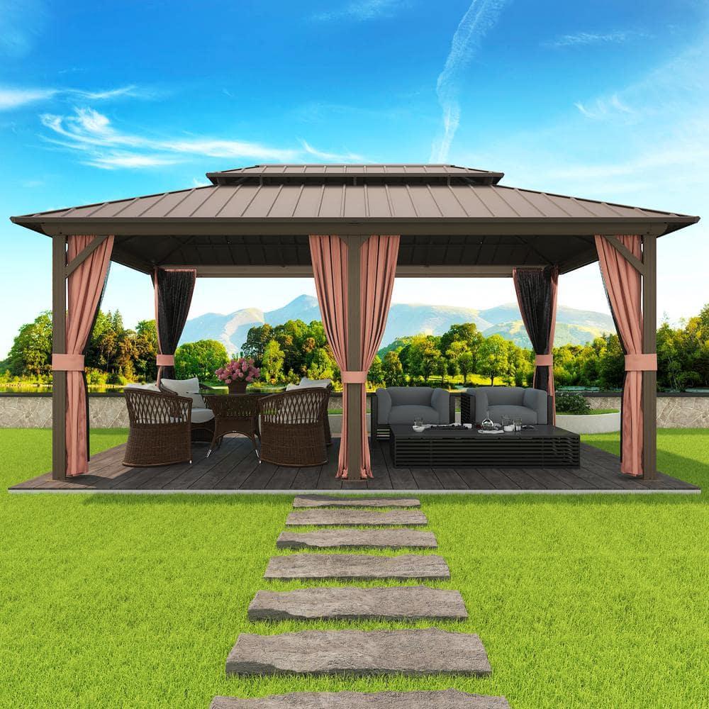 EAGLE PEAK Outdoor Aluminum Frame Hardtop Patio Gazebo