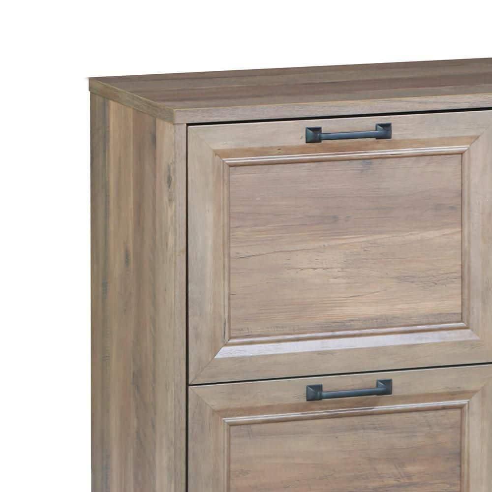 Saint Birch Alaska 2-Drawer File Cabinet with 3 Shelves, Rustic Oak