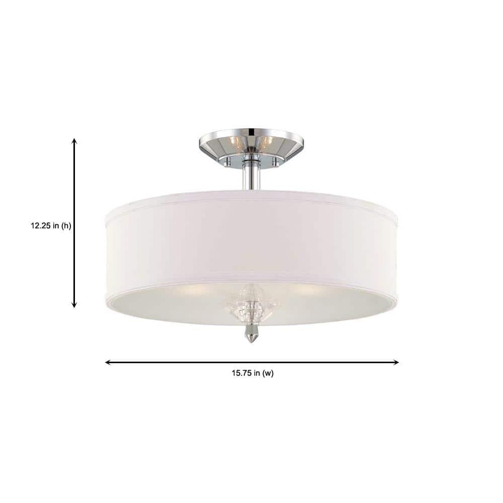 Palatial Chrome 15.75" Semi Flush Mount with Elongated Candles
