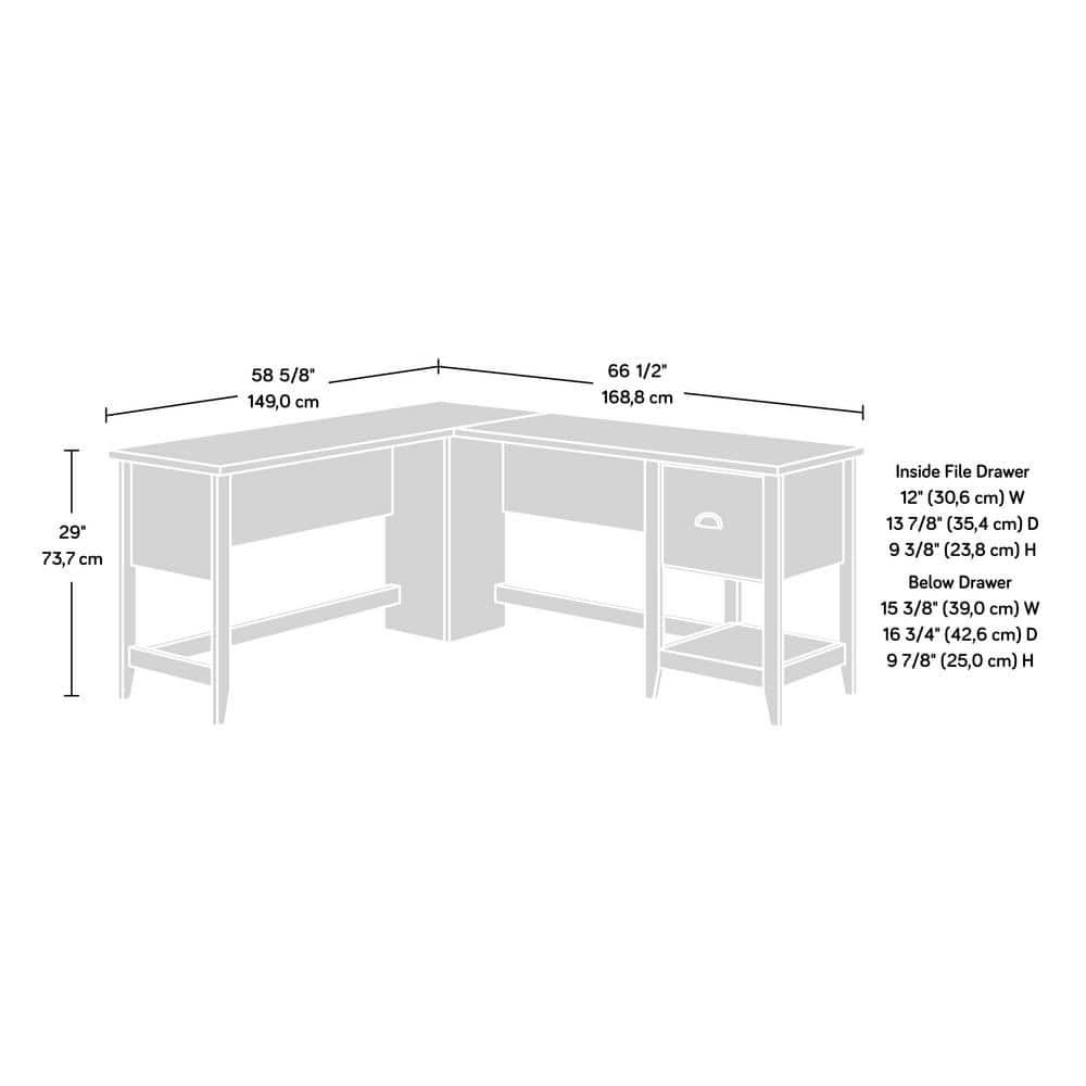 Sauder Summit Station L Desk Cinnamon Cherry