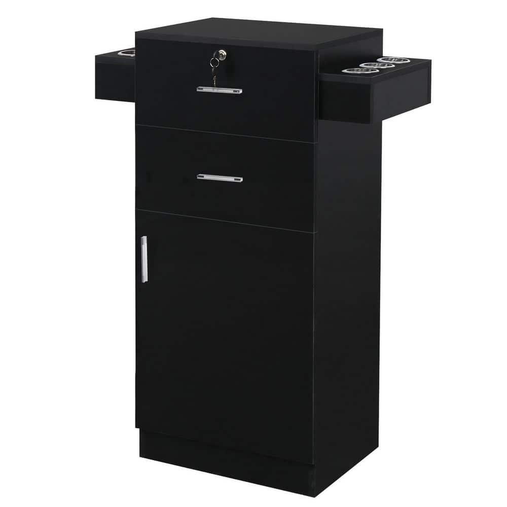Ktaxon Locking Beauty Salon Storage Cabinet Hair Dryer Holder Stylist Spa Equipment Black