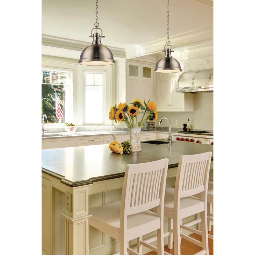 CodYinFI 3602-L AB-AB Pendant with Aged Brass Shades, Aged Brass Finish