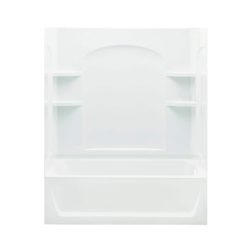 Ensemble 32 in. x 60 in. x 74 in. Bath and Shower Kit with Right-Hand Drain in White
