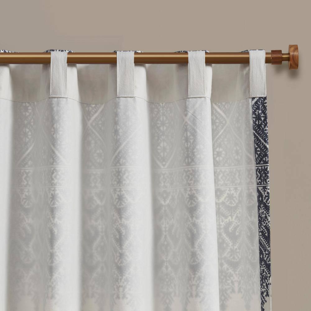INK+IVY Mila 100% Cotton Argyle Room Darkening Single Curtain Panel with Chenille detail and Lining