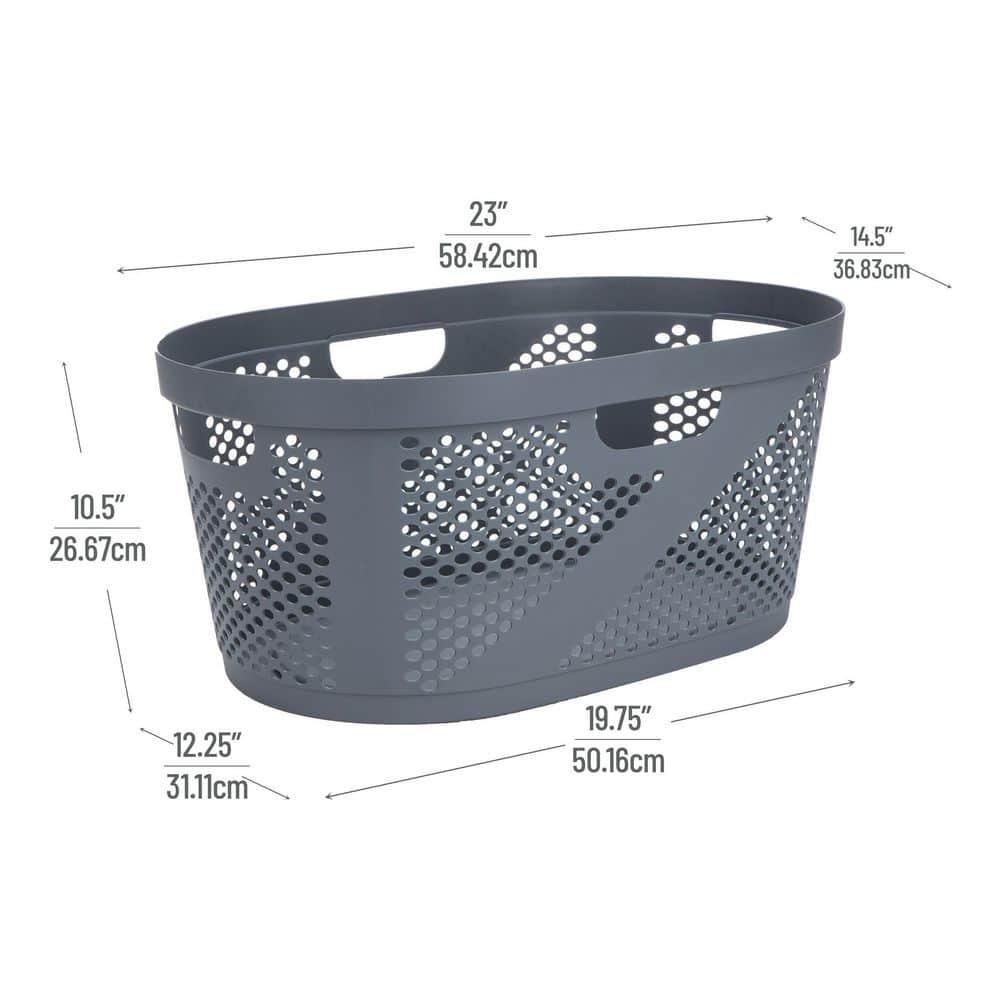 Mind Reader Mind Reader 40L Laundry Basket, Clothes Hamper, Ventilated, Plastic, 23"L x 14.5"W x 10.5"H, 2 Pack (Set of 2)