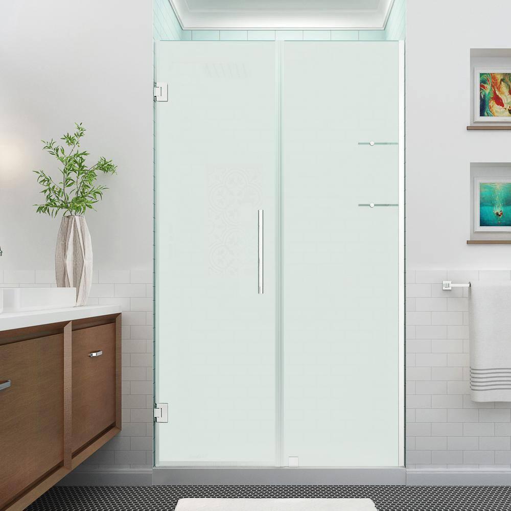 Aston Belmore GS 47" x 72" Hinged Frameless Frosted Shower Door SDR960F-CH-4725-10