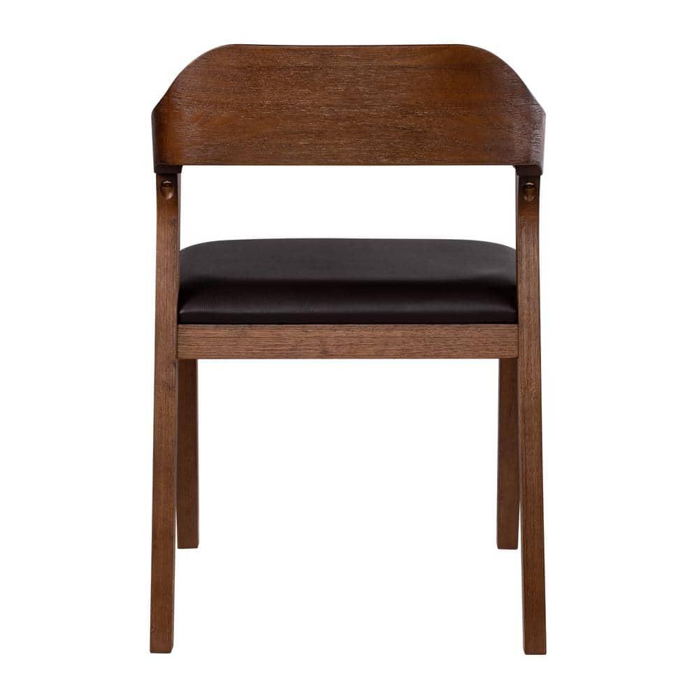 Rasmus Dining Chair Chestnut - Boraam: Acacia Wood, Faux Leather, Easy-to-Clean, 250lb Capacity