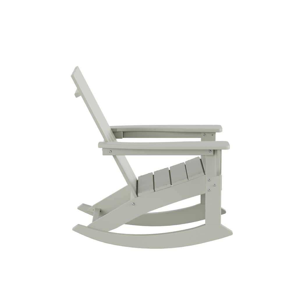 Polytrends  Shoreside Modern Eco-Friendly All Weather Poly Adirondack Rocking Chair Sand