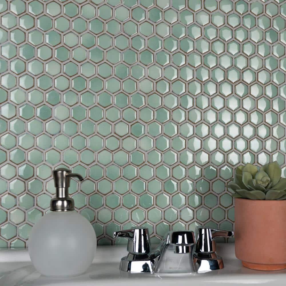 Hudson 1" Hex 11-7/8 " x 13-1/4 " Porcelain Mosaic Floor and Wall Tile