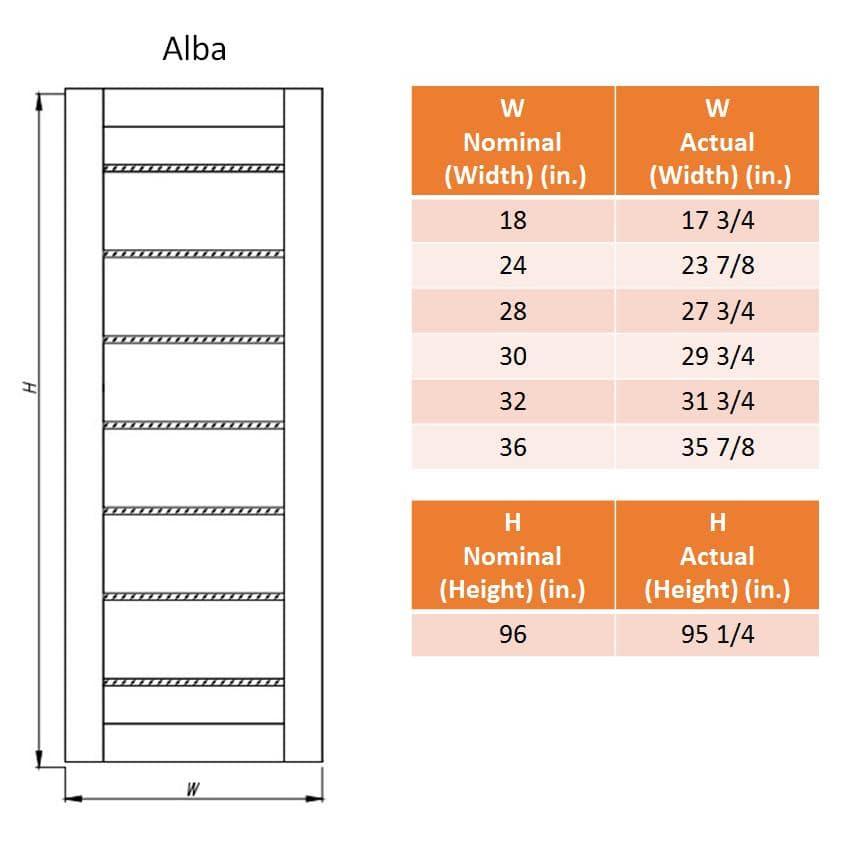 Belldinni Alba Solid Manufactured Wood and Glass Paneled Wood Finish Standard Door Slab