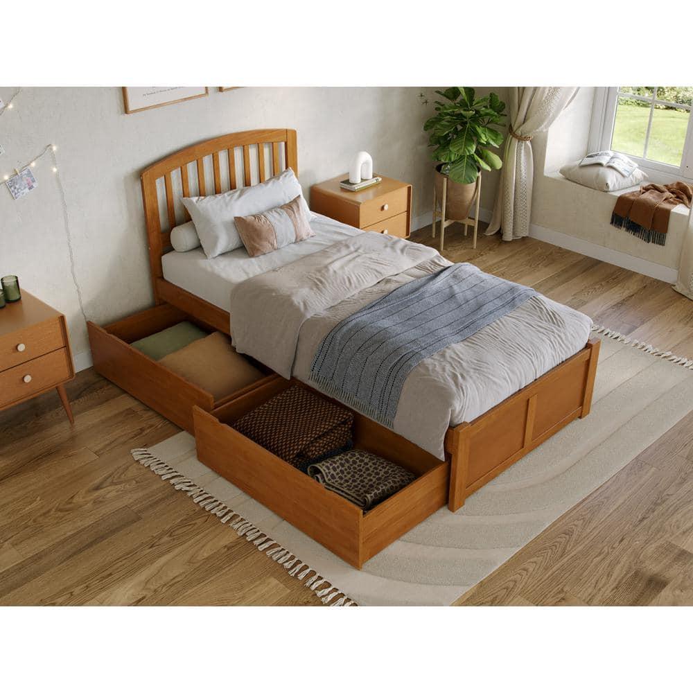 Solid Wood Platform Storage Bed