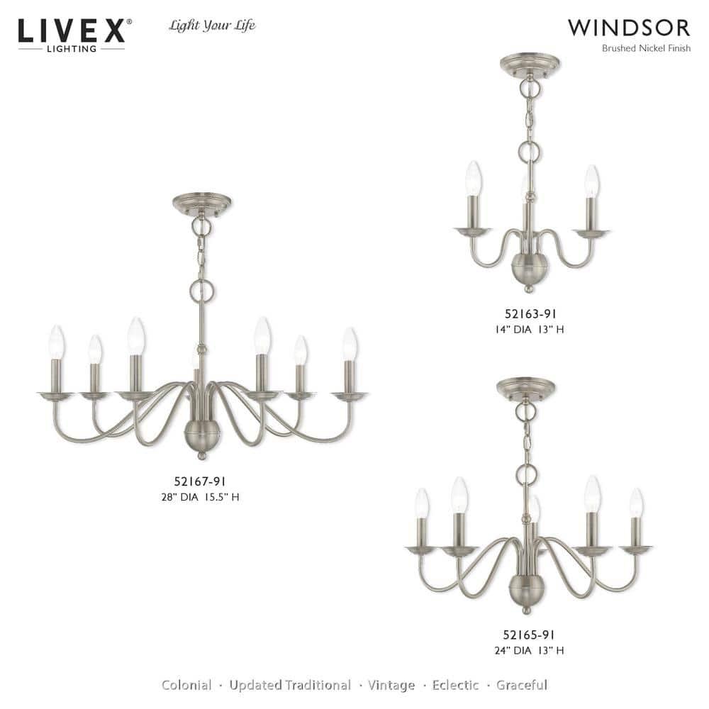 Elegant Windsor Brushed Nickel 7-Light Plug-in Chandelier
