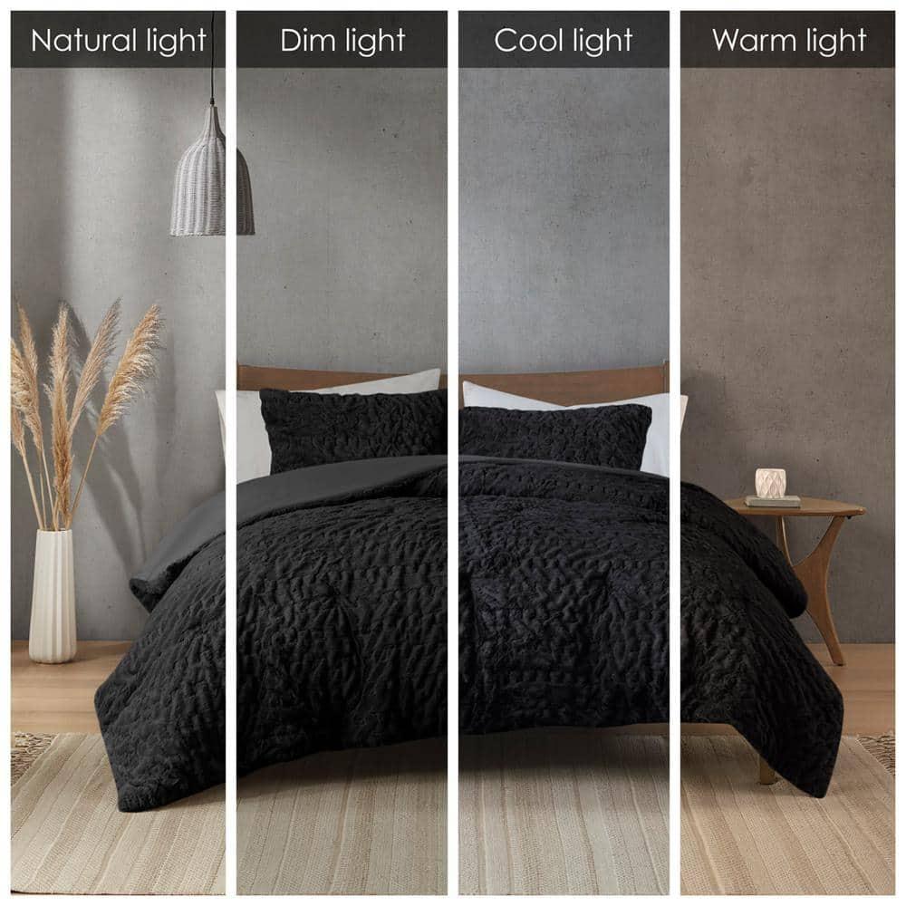 Almagul Ruched Fur Down Alternative Comforter Set