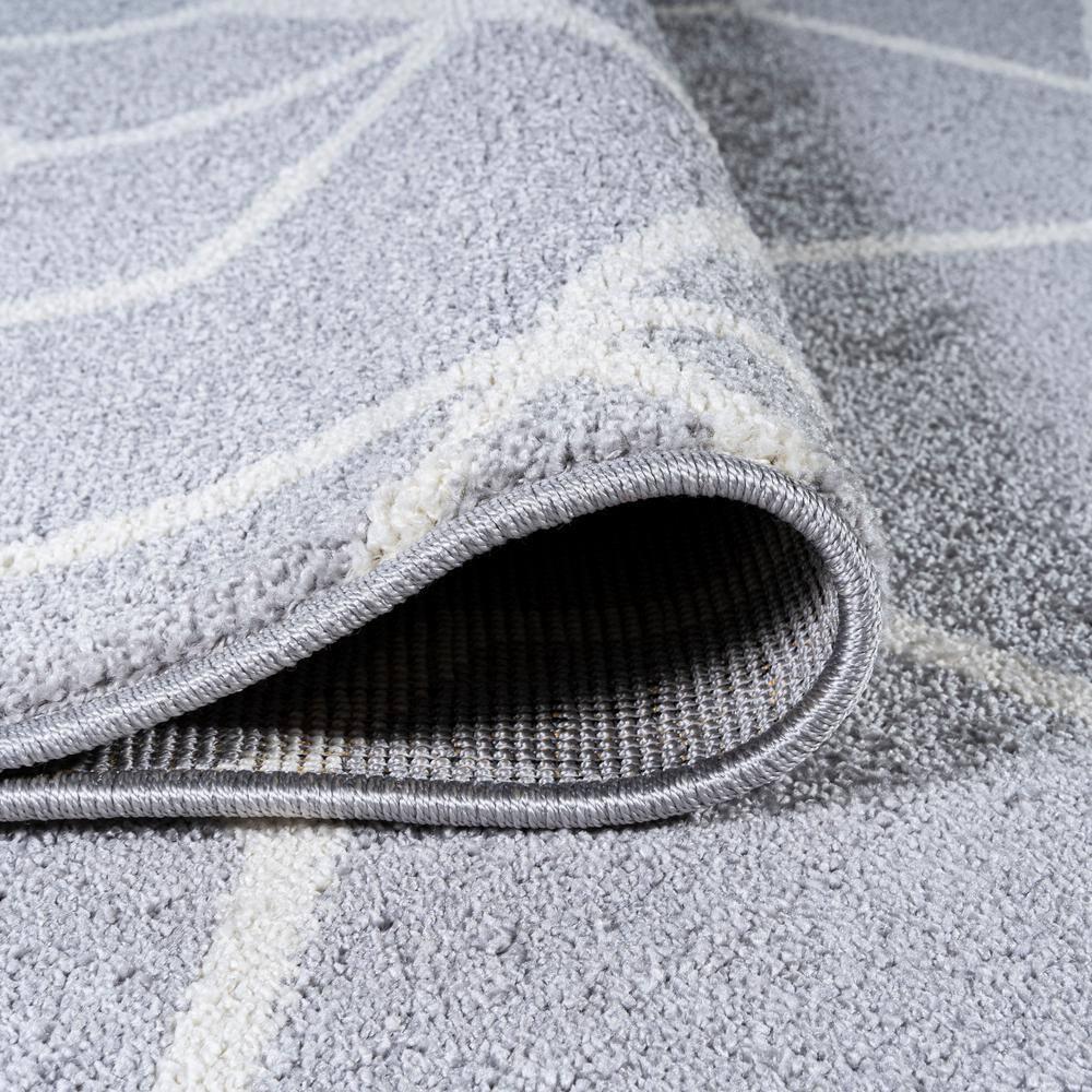 3'x5' Tumbling Blocks Modern Geometric Area Rug, Light Gray/White - JONATHAN Y