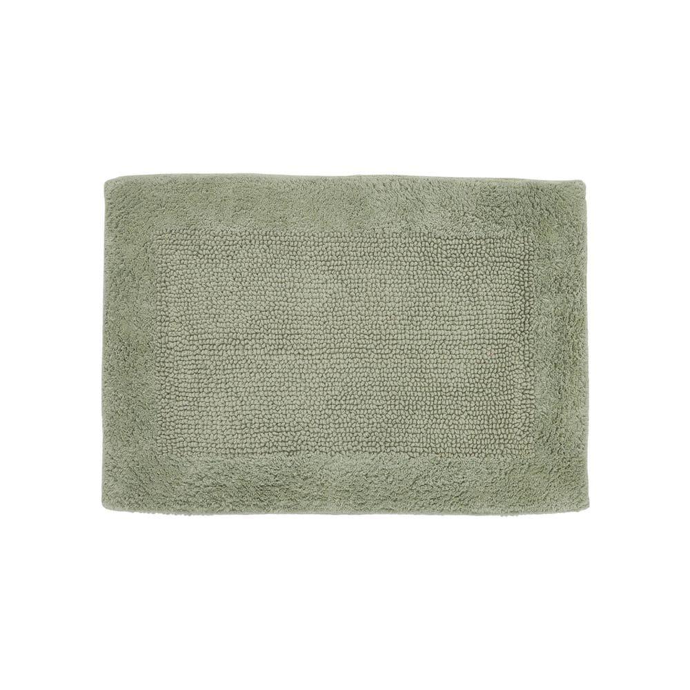 Better Trends Edge 100% Cotton Tufted Reversible Bath Rug 17" x 24" Rectangle - Dark Sage