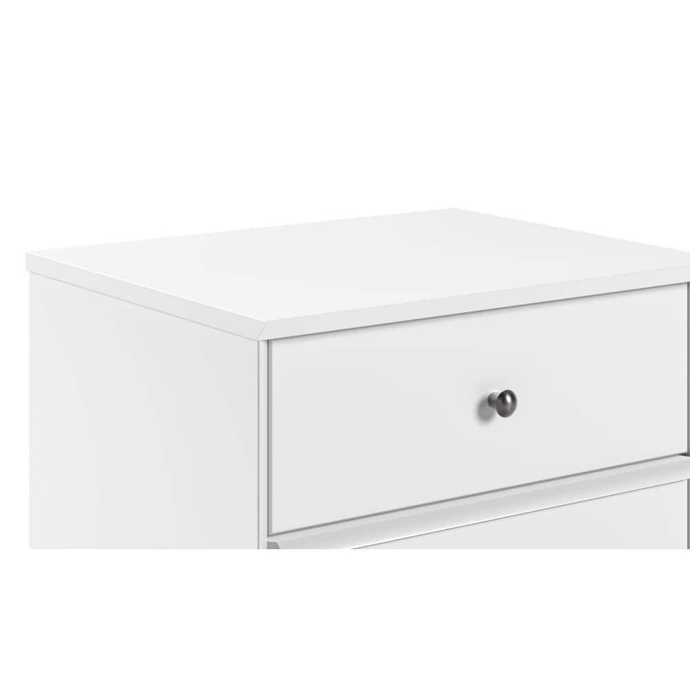 George Oliver Preston 26"H Modern 2-Drawer Nightstand with USB Ports and Flared Legs