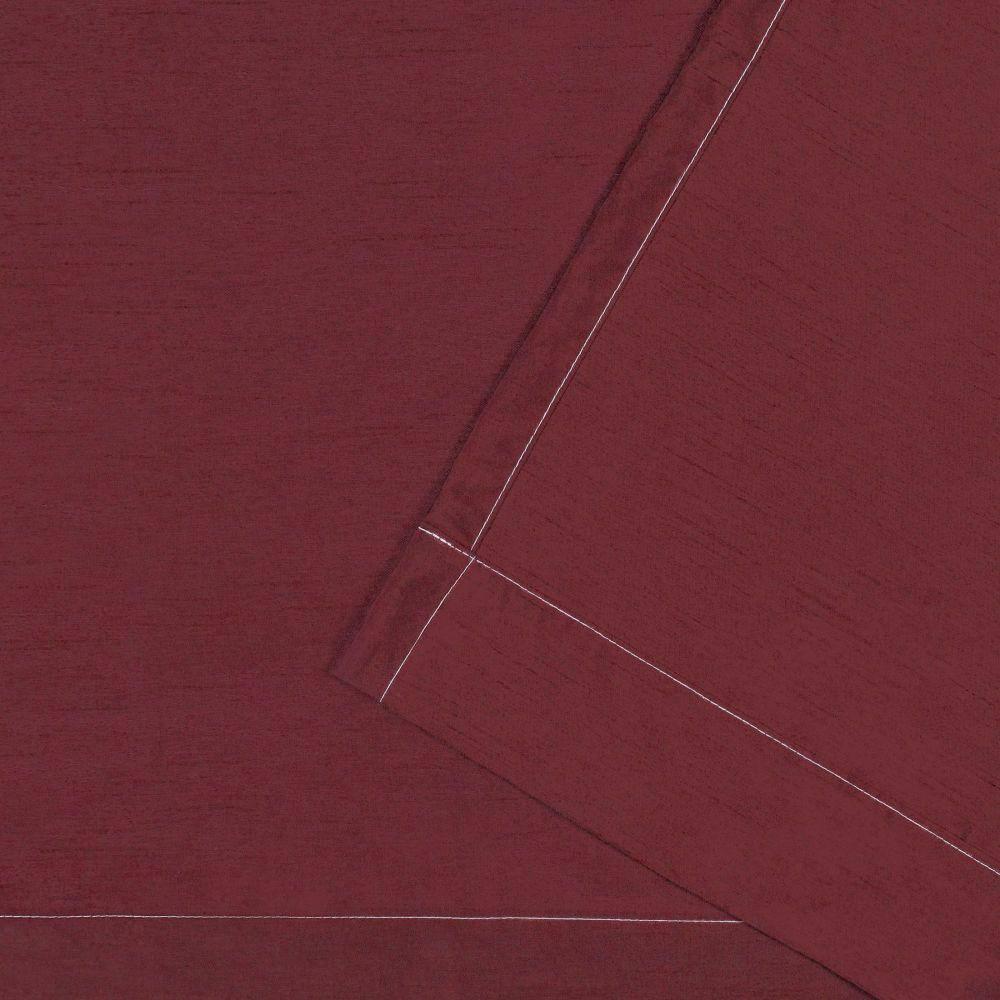 Set of 2 84"x54" Chateau Striped Faux Silk Grommet Top Curtain Panel Burgundy/Taupe - Exclusive Home: Modern Window Drapes