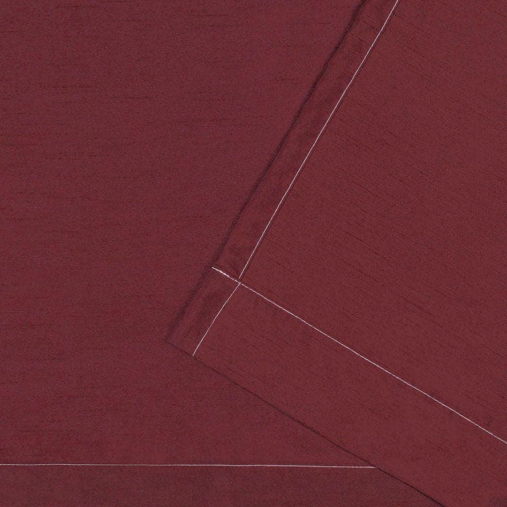 Set of 2 96"x54" Chateau Striped Faux Silk Grommet Top Curtain Panel Burgundy/Taupe - Exclusive Home: Modern Window Drapes