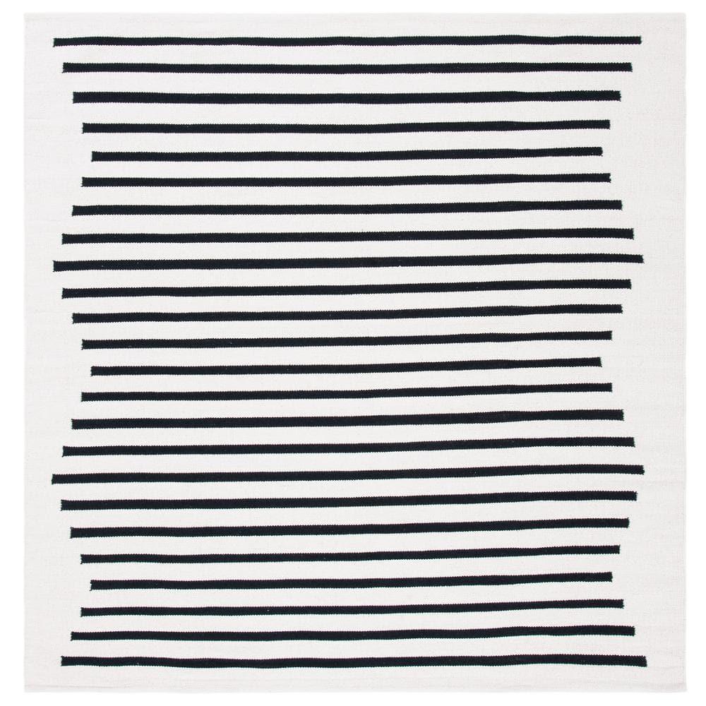 Montauk MTK313 Hand Woven Indoor Area Rug - Ivory/Black - 8'x8' - Safavieh