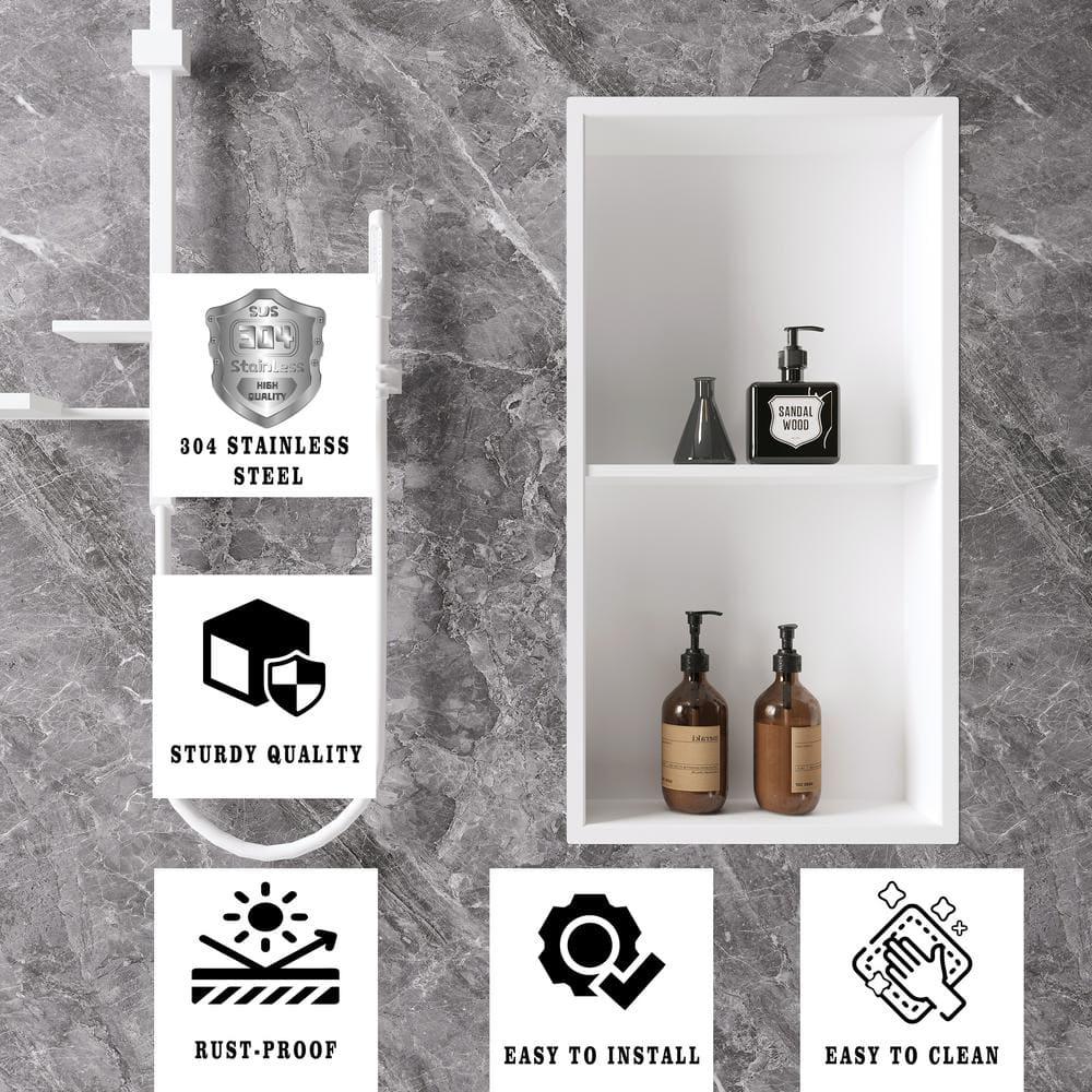 Hypertaire Double Layer Recessed Shower Niche No Tile Needed
