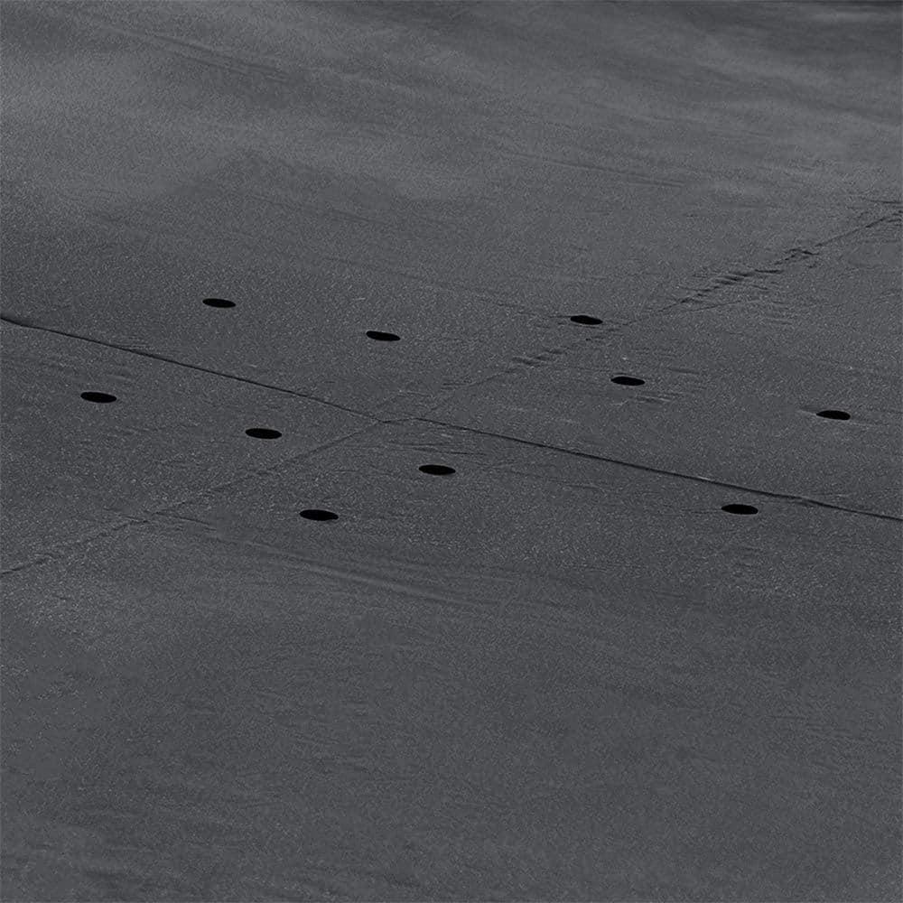 Bestway Flowclear PVC Round 18 Foot Pool Cover for Above Ground Frame Pools with Drain Holes and Secure Tie-Down Ropes, Black (Cover Only)