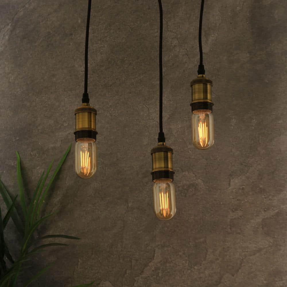 40-Watt Equivalent T14 Dimmable Straight Filament Clear Glass E26 Vintage Edison LED Light Bulb Soft White 2700K(4-Pack)