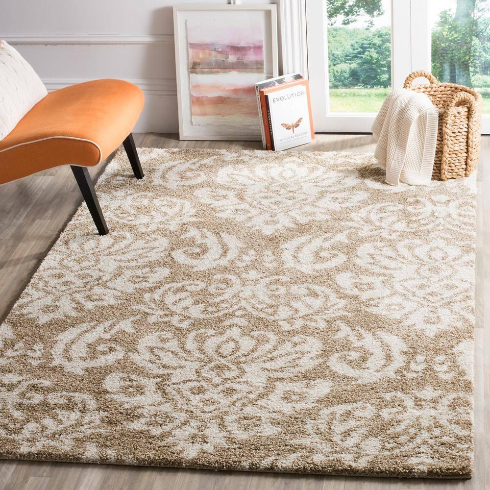 Florida Shag SG460 Power Loomed Indoor Area Rug - Beige/Cream - 8'x10' - Safavieh