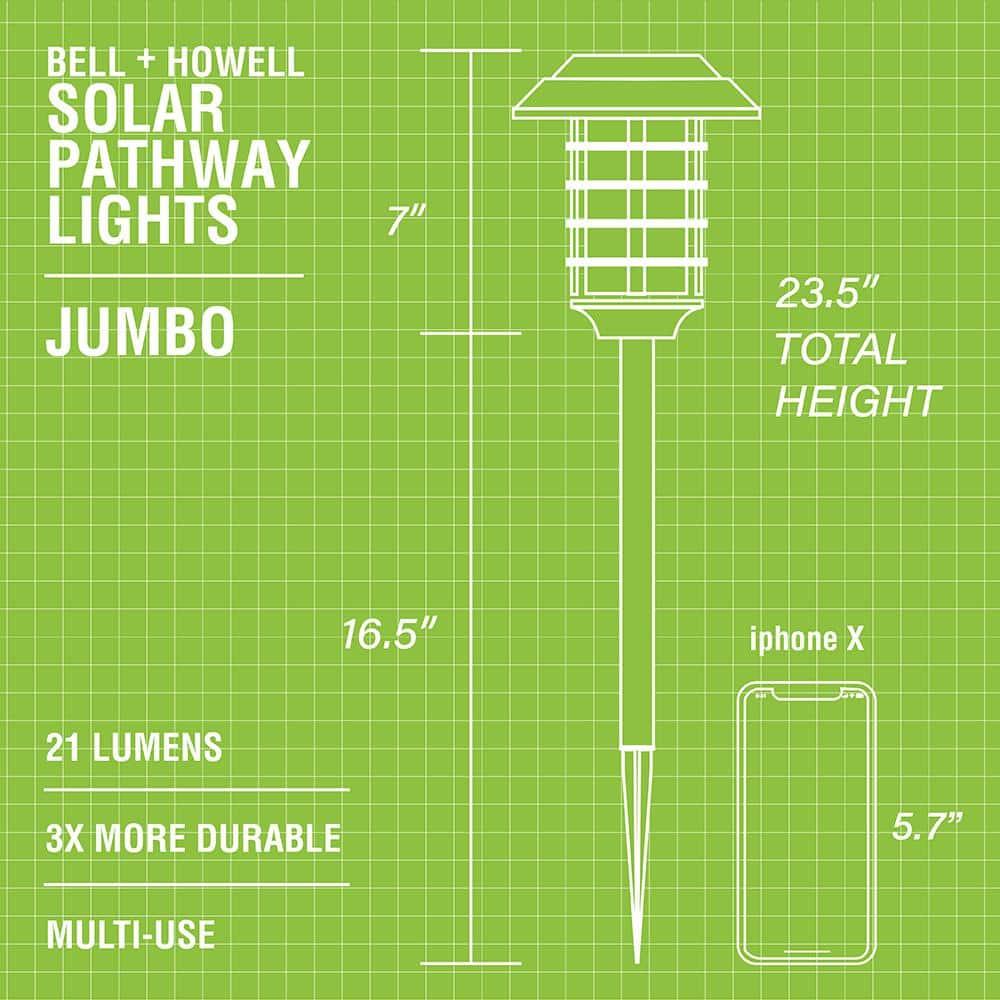 Bell + Howell Solar Pathway Lights, Bright White & Flickering Flame Solar Torches Waterproof Outdoor Lighting Landscape Lights Dusk to Dawn Auto On/Off for Garden Patio Yard- 2 Pack