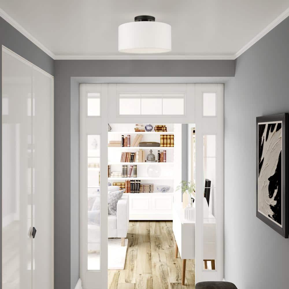Livex Lighting Meridian 1 - Light Semi-Flush Mount in  Black