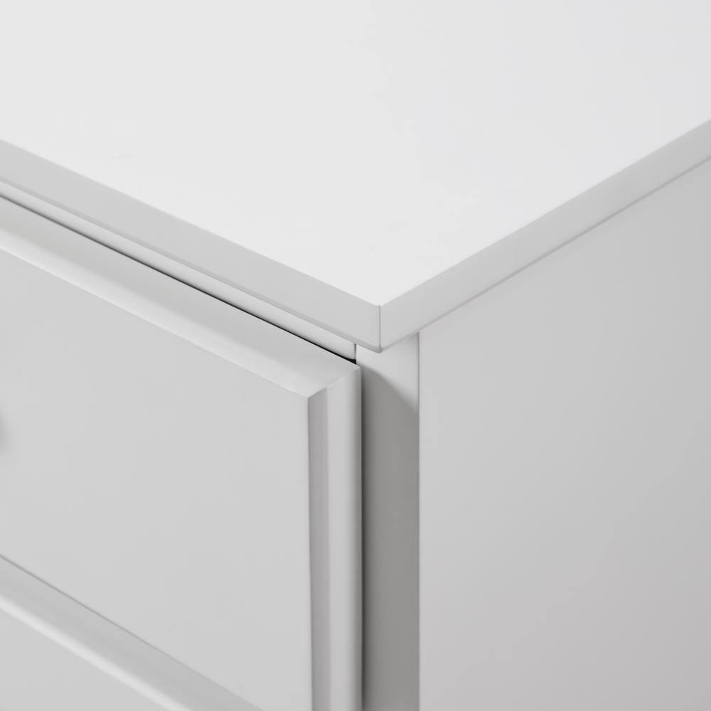 Walker Edison Traditional Fretwork TV Stand, White