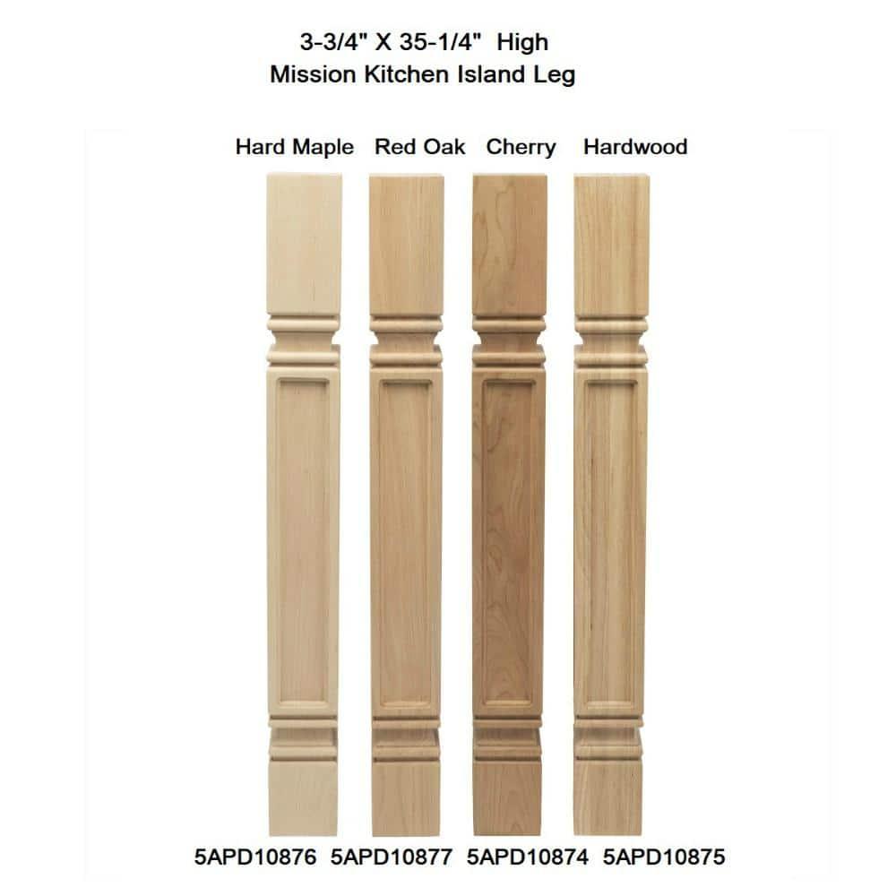 Architectural Products by Outwater L.L.C. 5" Wide x 35-1/4" High Hardwood Mission Plain Island Legs